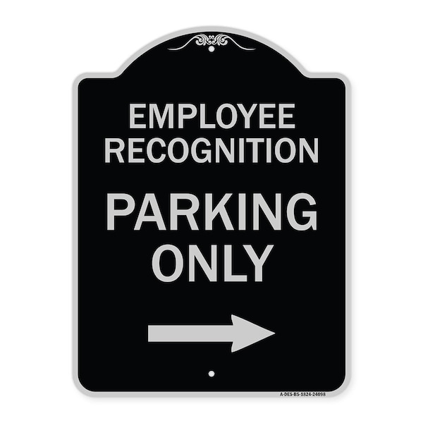 Employee Recognition Parking Right Arrow Heavy-Gauge Aluminum Sign, 24" x 18", BS-1824-24098